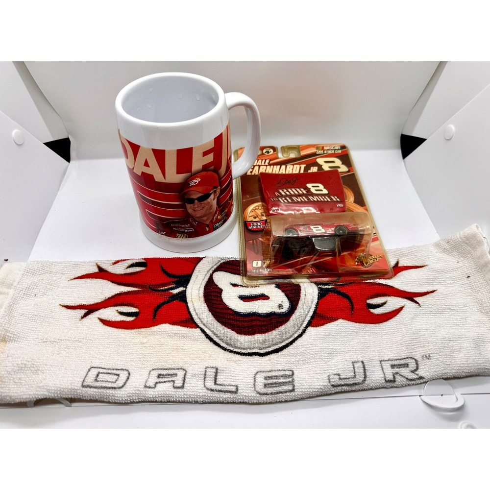 Dale Earnhardt Jr NASCAR 8 Diecast Car Mug and Towel Fan Bundle Set